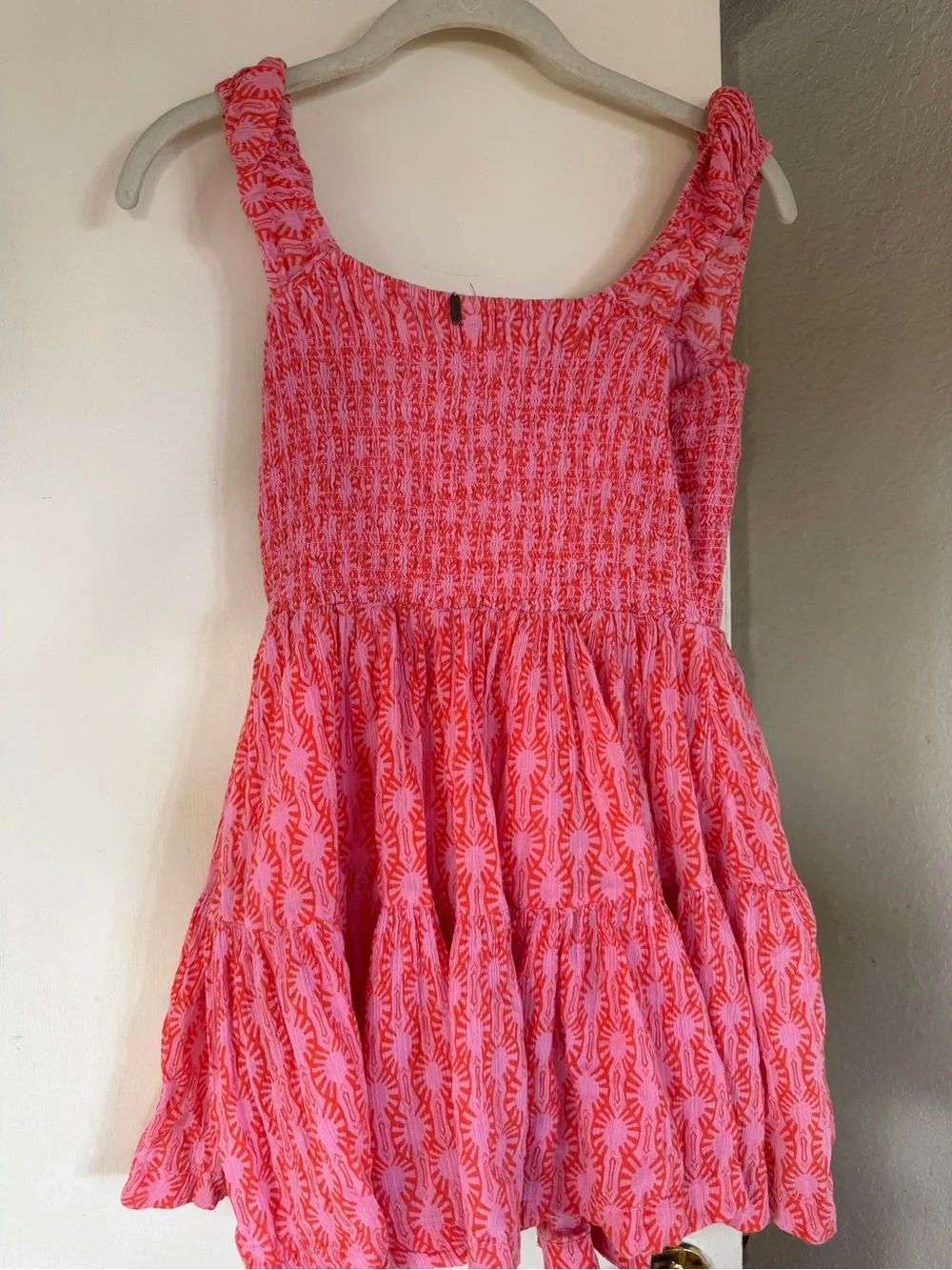 Free People Sweet Annie Smocked Square-Neck Mini Dress